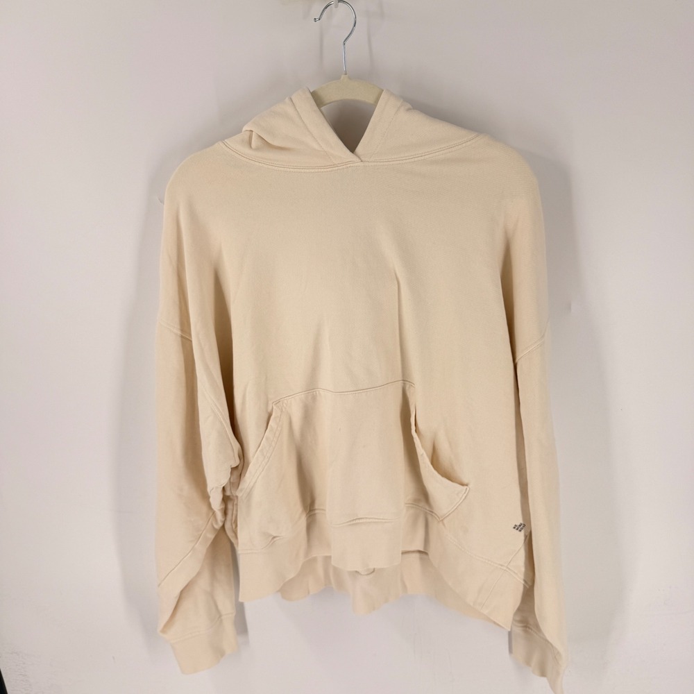 WeWoreWhat Hoodie Cream XL Loungewear Casual Minimalist Clean Girl Boxy Comfy